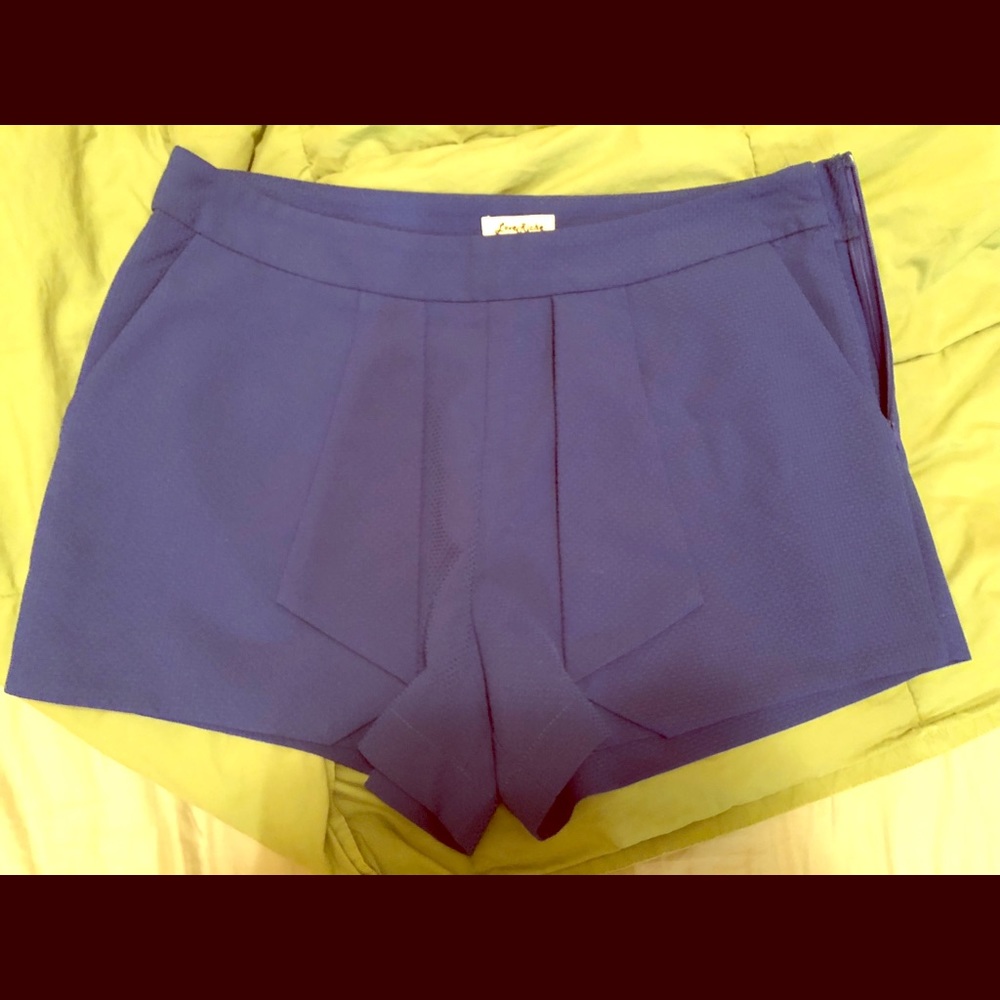 High waisted, comfy, blue shorts